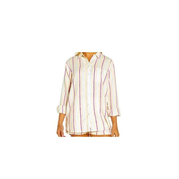 Gap Women’s Lightweight Long Sleeve Collared Linen Button Down Top Size Medium - Picture 1 of 3